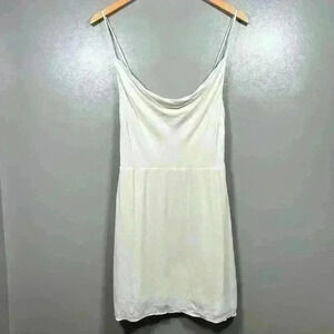 ARITZIA Cowl Neck Strappy A Line Mini Slip Dress White Cream Smocked Back  M